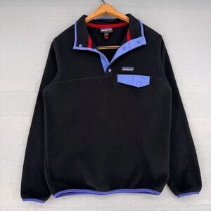 Patagonia Synchilla Black Fleece Snap T Pullover Hiking Gorpcore Outdoors